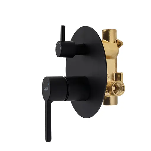 Душова система прихованого монтажу Koer KB-66029-05 3 функції Black KR5492, Чорний матовий - фото 7