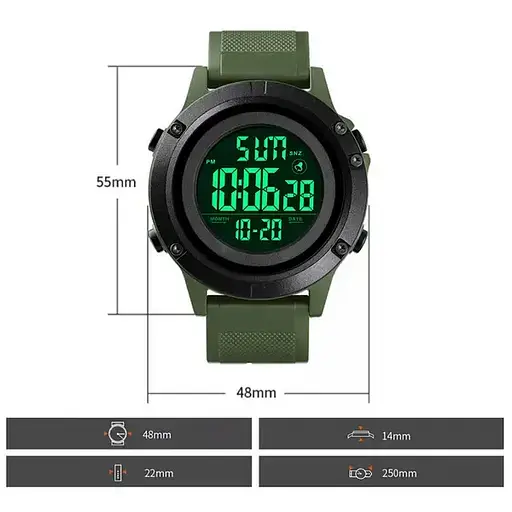 Мужские спортивные часы Skmei 1508 (Зеленый с черным) - фото 5