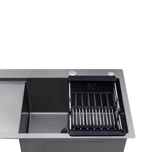 Кухонна мийка Kroner KRP Schwarze - 7849RHM PVD (3,0/1,0 мм) CV025279, Чорний - фото 7