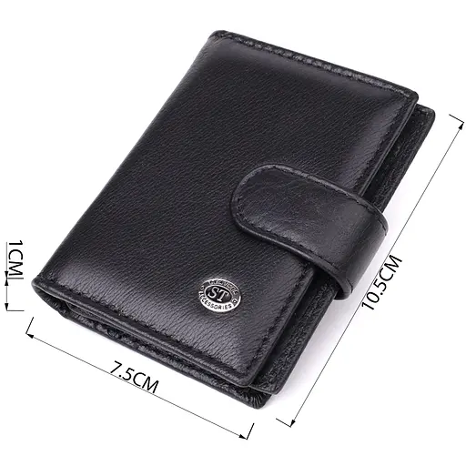 Мужской кошелек вертикальный из натуральной кожи ST Leather 7.5х10.5х1 см acs0029623 - фото 3