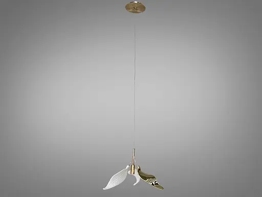 Креативная подвесная люстра из керамики, 1 лампа, золото - фото 2