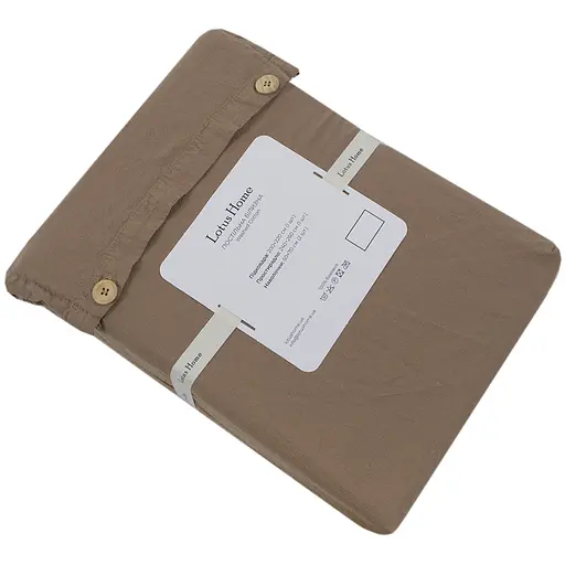 Постільна білизна Lotus Home Washed cotton Kansas коричневий євро (svt-2000022350020) - фото 2