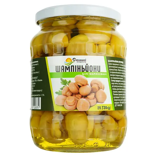 Шампиньоны Домашні продукти маринованные целые 720 г