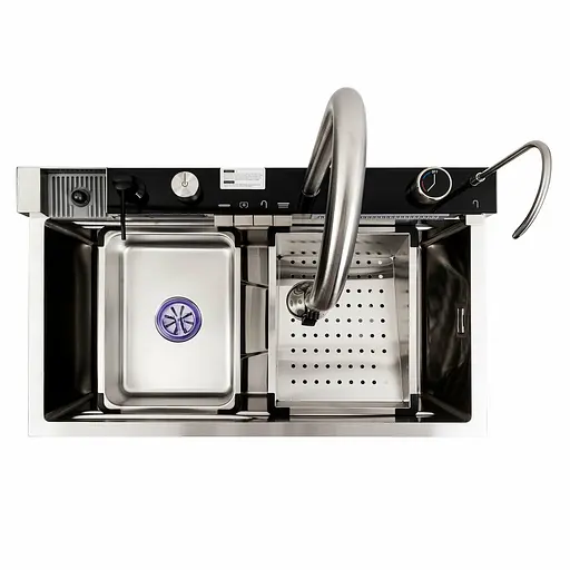 Кухонна мийка 75x45М сатин Platinum Handmade Водоспад, Satin - фото 7