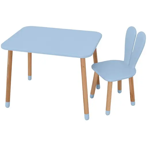 Дитячий стіл зі стільцем 04-027BLAKYTN пастельно синій