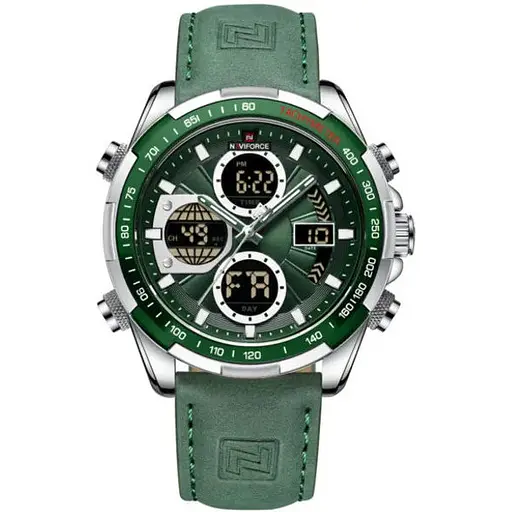 Наручний годинник чоловічий Naviforce Fly ArmyGreen Сріблястий (2743)