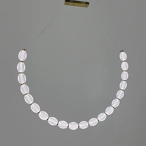 Дуговая Led люстра с 20 прозрачными рельефными шариками в корпусе 140 см Line F | Ст. MJ344-1400L AB+CL - фото 3