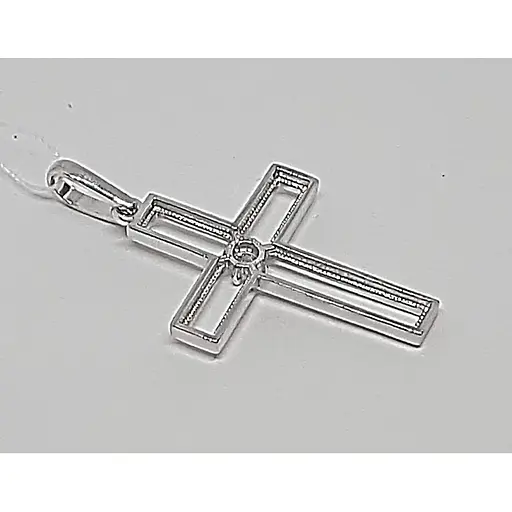 Срібний хрест Лазурит з фианитом. 36045Р - фото 3