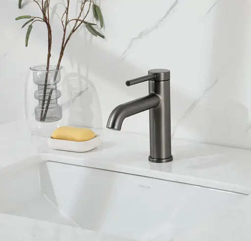 Смеситель для умывальника Gappo G1006-9 серый Gungrey Графитовый хром - фото 2