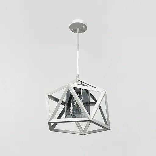 Світильник лофт із графітовим плафоном у каркасі білого кольору Ø 30х28 см | Line F | Арт. 12203/1 WT+GR - фото 4