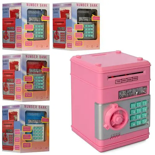 Копилка сейф с кодом, затягивает купюры, звук, свет, MK4524 (в ассортименте) - фото 2