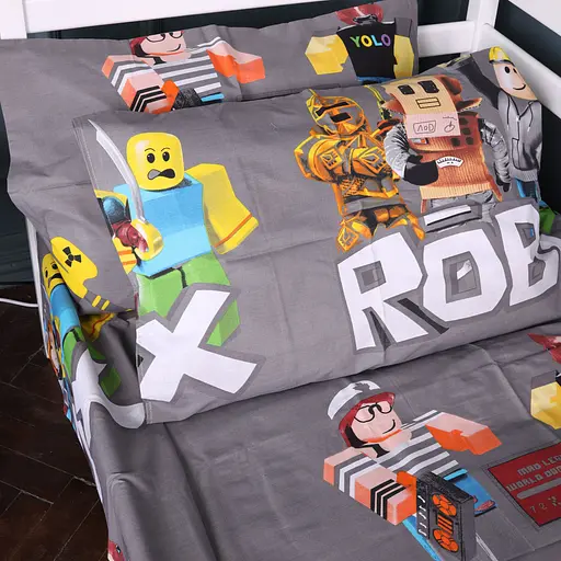 Простирадло MirSon Ranforce Elite Roblox game gray 220x240 см (2200011552668)
