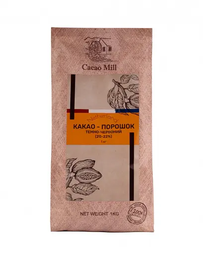 Какао-порошок темно-червоний 20-22% Cacaomill 1 кг