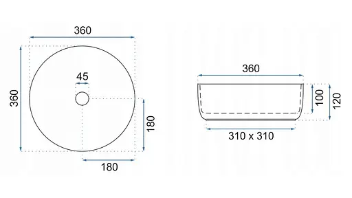 Умивальник Rea Sami gold накладний золотий REA-U1800, Золотий - фото 6