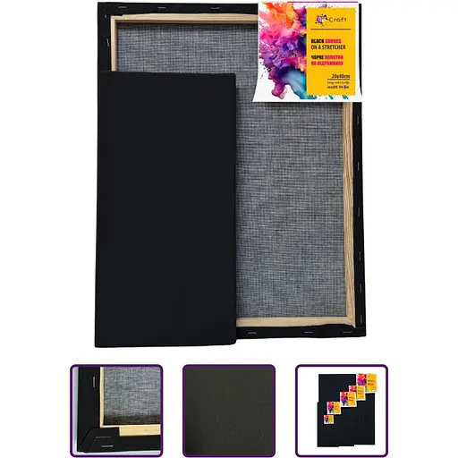 Холст на підрамнику ArtCraft 40х20 см чорний (13027) - фото 2