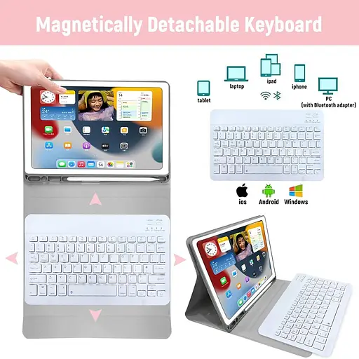 Чохол-клавіатура для iPad 10.2 9-го покоління 2021/8-го покоління 2020/7-го покоління 2019/Air 3-го 2019/iPad Pro 10.5 2017 - фото 6