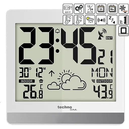 Часы настенные Technoline WS8119 White (WS8119) - фото 2