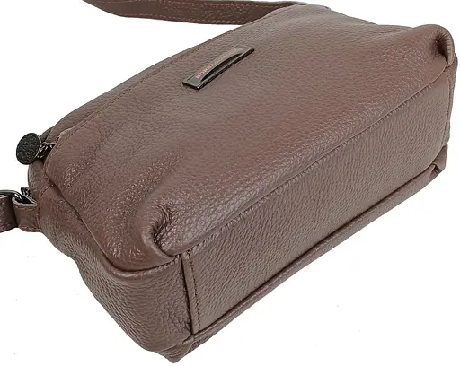 Женская кожаная сумка Borsacomoda на плечо коричневая sum0028719 - фото 4