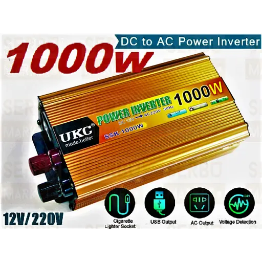 Универсальный автомобильный инвертор UKC 12V/220V 1000W преобразователь напряжения - фото 8
