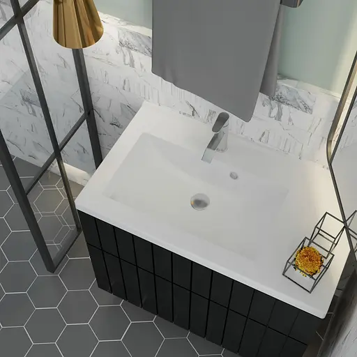 Раковина матова врізна Amidicon Techno 80 800x450 з литого каменю TECHNO_80_MAT, Білий матовий - фото 8