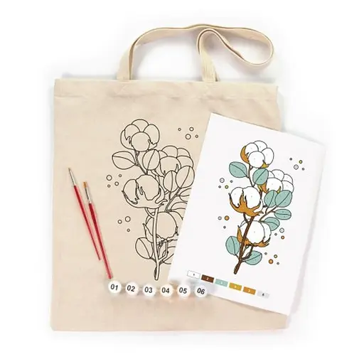 Набор для творчества экосумка-раскраска "Хлопок" N0003619, 38х42 см - фото 2
