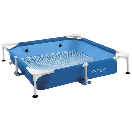 Басейн для домашніх тварин Intex 48402, 152 x 152 x 30.5 см з металевим каркасом скімером та диспенсером