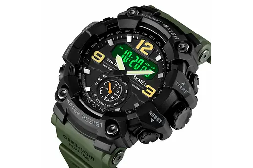 Наручний годинник чоловічий Skmei 1637 Army Green, 1637AG (18439) - фото 3