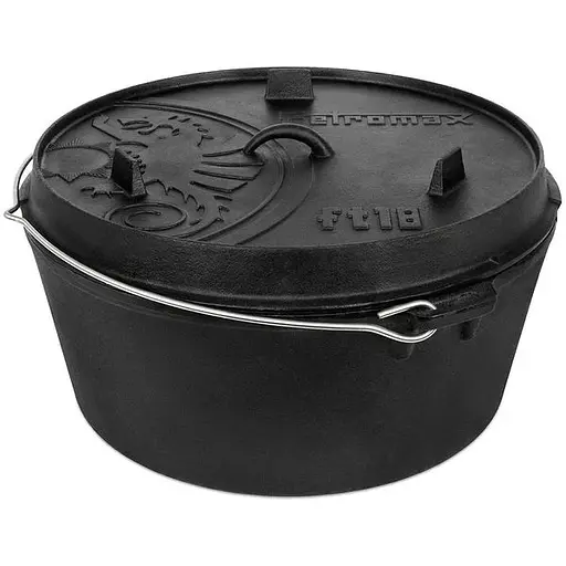Котелок-жаровня чугунная Petromax Dutch Oven ft 18 плоское дно 16.1 л (1017-ft18-t)