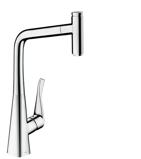 Змішувач Hansgrohe Metris M 71 Select 320 1jet кухонний з витяжним виливом Sbox 73803000 Хром - фото 1