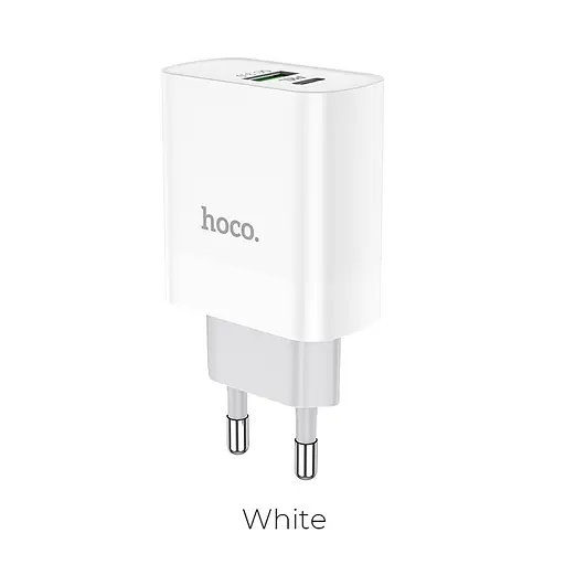Блок адаптер мережевий Hoco Rapido C80A 2 виходи USB + Type-C 20 W білий - фото 3