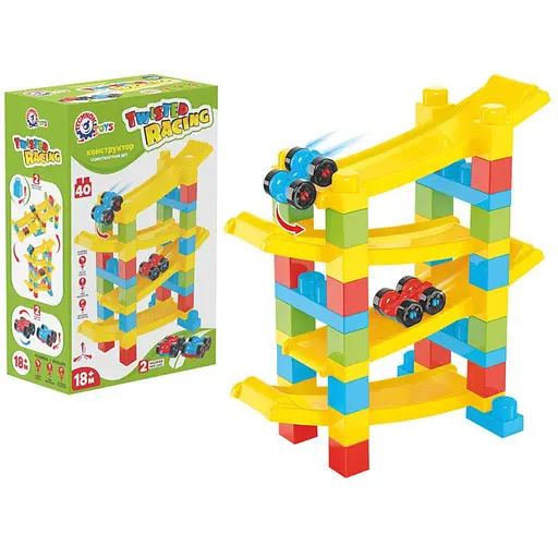 Детский конструктор Закрученные гонки ТехноК 9581TXK с машинками - фото 1