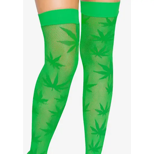 Чулки Leg Avenue 420 Net thigh highs Green - фото 3