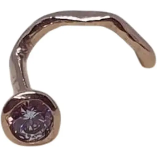 Золотая серьга-пирсинг в нос Dear с фианитом. 1023.8 Лаванда