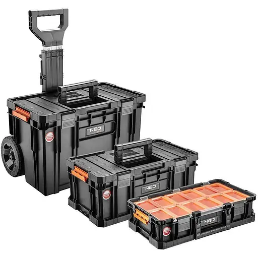 Модульная система NEO Tools на колесиках, 3 модуля (2 бокса + органайзер) 84-066 - фото 1
