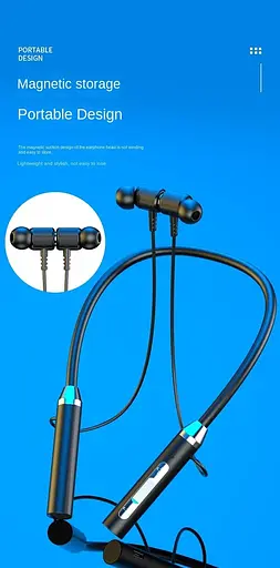 Беспроводные нашейные наушники WH001K, BT5.0, вакуумные, IPX5, 280mAh, 8h, black - фото 11