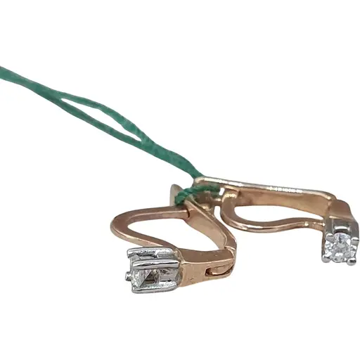 Золоті сережки ЮЗ "Багет" з діамантами. 2575