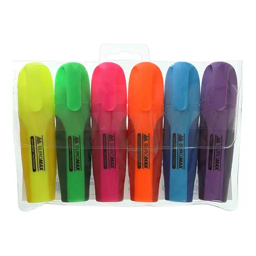 Комплект флуоресцентних текст-маркерів, 6 шт.