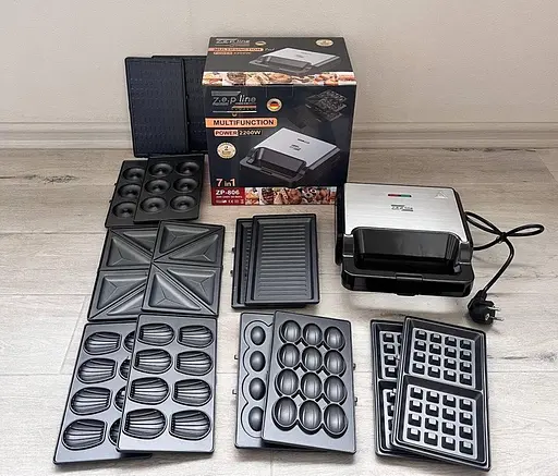 Мультимейкер Zepline ZP-806 7в1 зі знімними формами 2200Вт Чорний/Сталь - фото 5