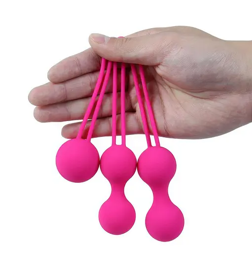 Комплект силіконових вагінальних кульок 3 шт. Рожевий - фото 2