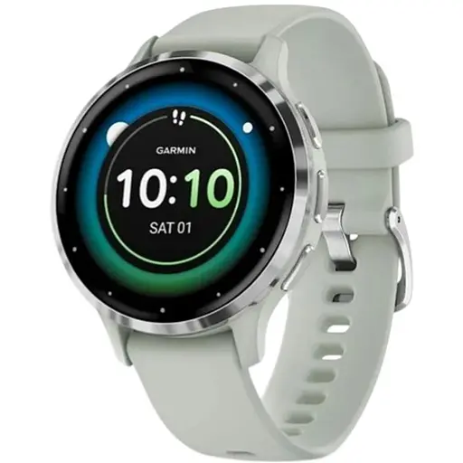Смарт-часы Garmin Venu 3s Silver Stainless Steel Bezel with Sage Gray Case and Silicone Band 010-02785-51 - фото 1