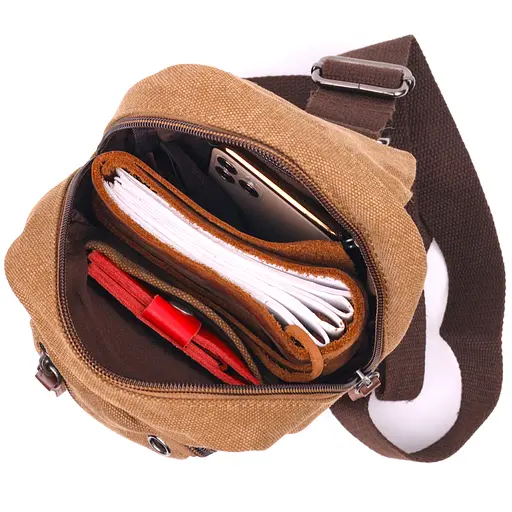 Мужская сумка через плечо текстильная практичная Vintage 15х22х6 см sum0021425 - фото 5