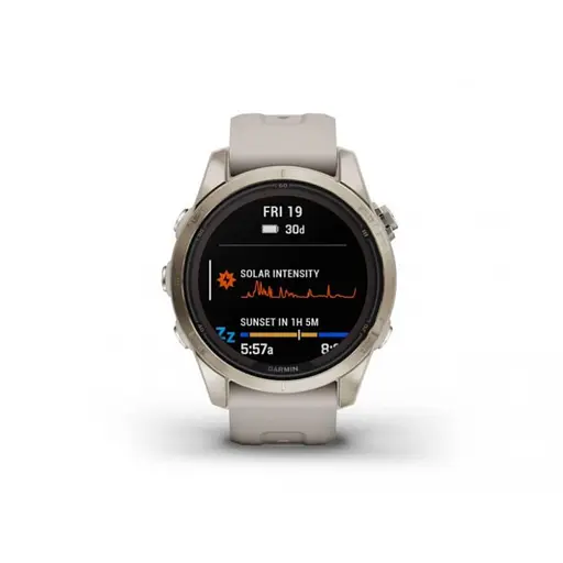 Смарт-часы Garmin Fenix 7S Sapphire Solar Soft Gold w. Light Sand Band (010-02776-14/15) - фото 2