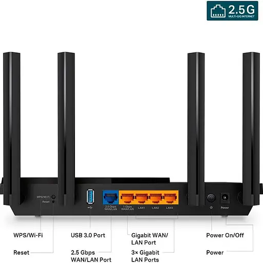 Роутер TP-Link Archer AX55 AX3000 Black 802.11ax (ARCHER AX55 PRO) - фото 3