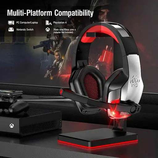 Дротова ігрова гарнітура Hunterspider Gaming with LED V4, USB, 3.5mm, 2.2m, silver - фото 11