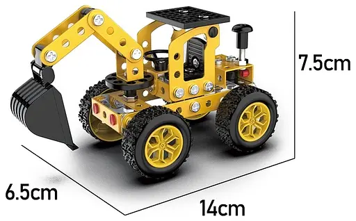 Металлический конструктор «Строительная техника» 6 вариантов сборки 146 деталей - фото 3