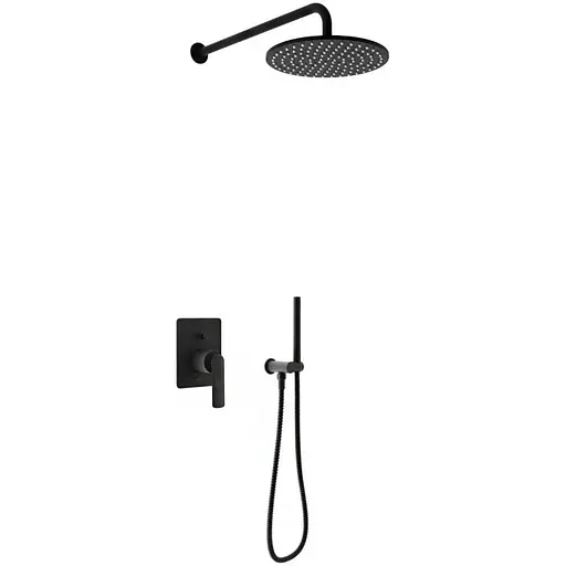 Душова система Kohlman Experience 25 black + BOX прихованого монтажу QW210EBR25, Чорний матовий - фото 1