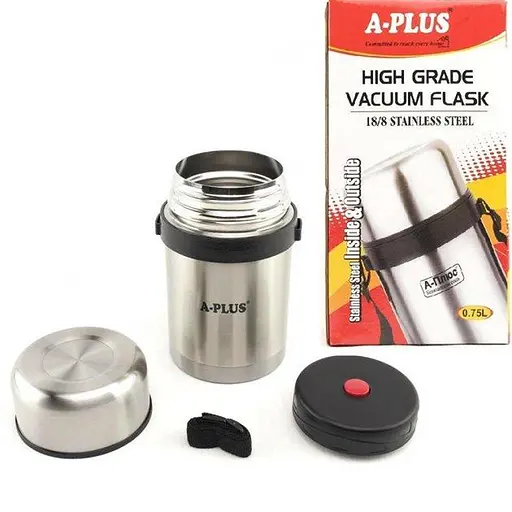 Термос харчовий з нержавіючої сталі A-PLUS 1663 750 ml з чохлом - фото 1