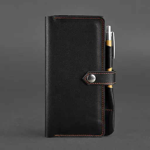 Шкіряний тревел-кейс 4.0 чорний з помаранчевим - фото 6