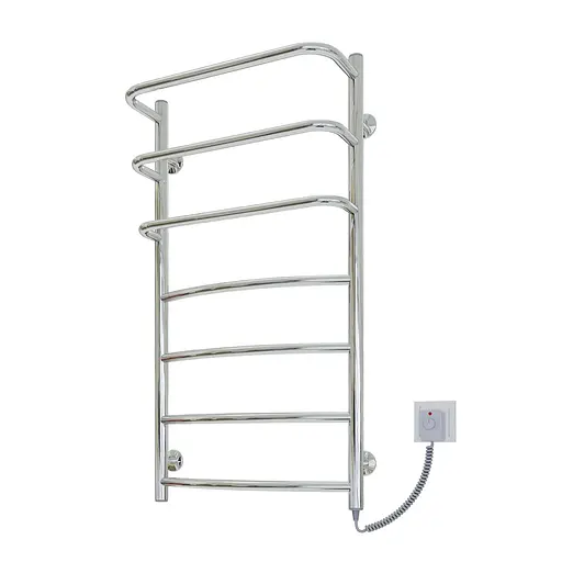 Электрический полотенцесушитель Kosser Каскад Дуга 900x500/7 ER рег. ДКД03ЕR, Хром, Правое - фото 1