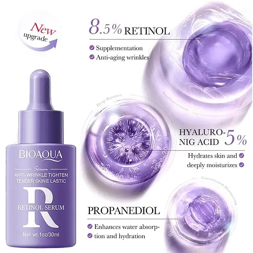 Сироватка з ретинолом проти зморшок Bioaqua Anti-Wrinkle Tighten Tender Skin Retinol Serum 30 мл - фото 5